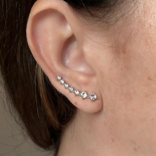 Brinco Earcuff Zircônia Prata 925