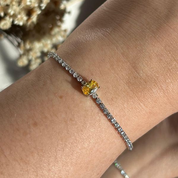 Pulseria Riviera Pedra Oval Fancy Yellow