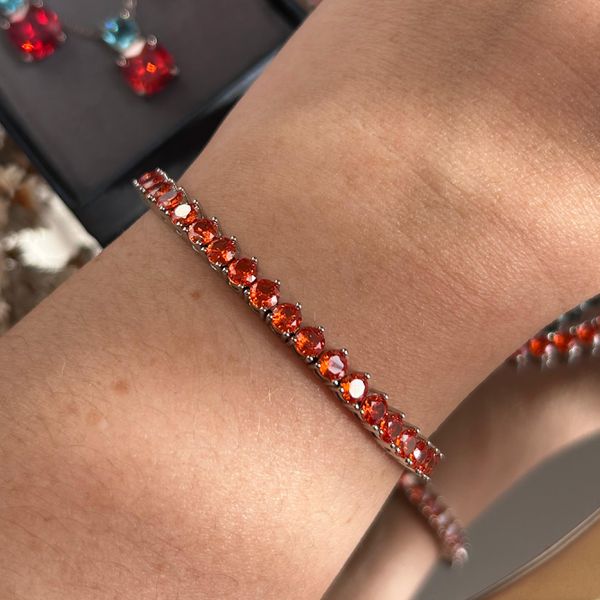 Pulseira Riviera 4mm Tangerina