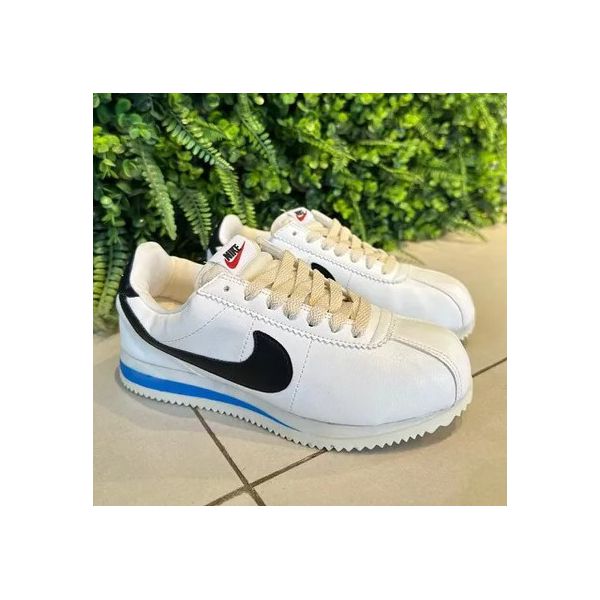 Tênis Nike Cortez Branco Azul e Preto