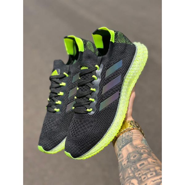 Tênis Adidas 4d Fwd Preto Amarelo com Detalhe Refletivo 