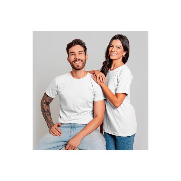 Camiseta Unissex Básica Lisa 100% Em Algodão Branca