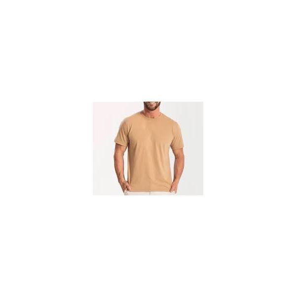 Camiseta Masculina Básica Unissex Lisa 100% Em Algodão Bege