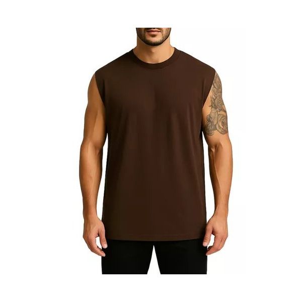 Regata Oversized Unissex 100% Algodão Marrom