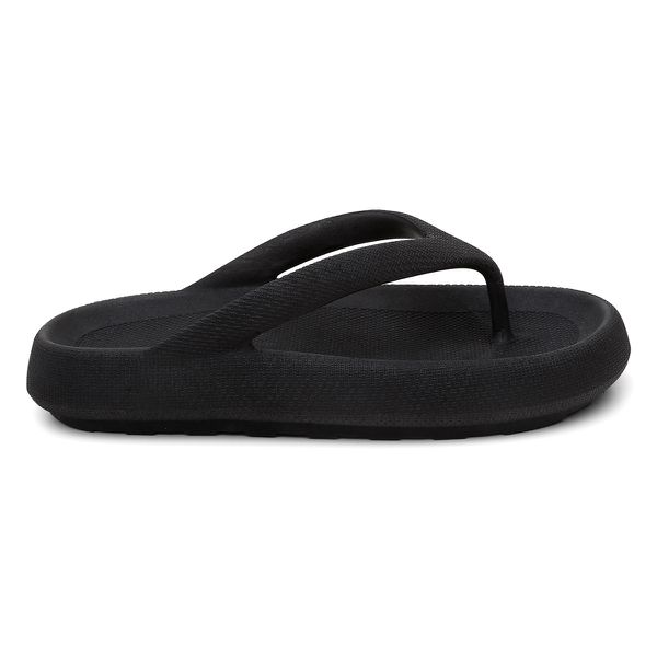Chinelo De Dedo Nuvem Flatform Anatômico Plataforma Preto