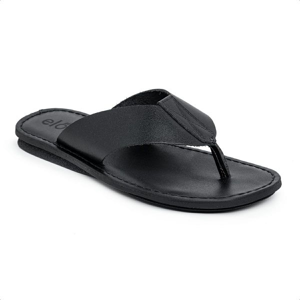 Sandália Masculina Pulse Couro Legítimo Preta – Chinelo Confortável com Estilo Artesanal