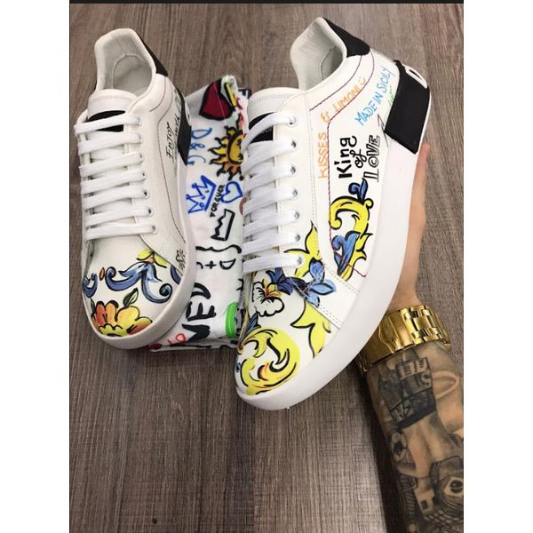 Tenis Dg G3 Porto Branco Desenhos King Of Love 