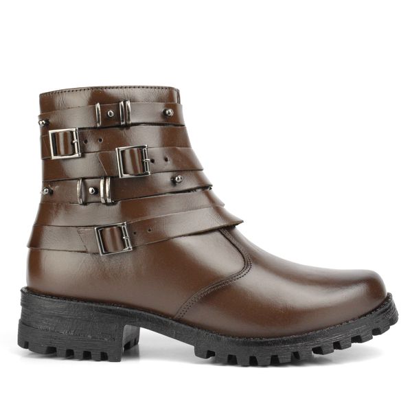 Bota Feminina em Couro Bianca Steel Tabaco - Atemporal e Versátil 