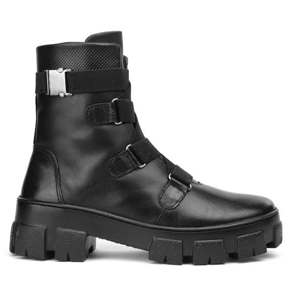 Coturno Feminino em Couro com Elástico Nicole Click Preto - Conforto e Estilo Urbano