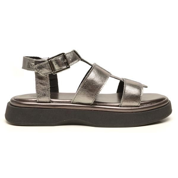 Sandália Flatform Feminina em Couro Iris Inox - Estilo e Conforto Elevado