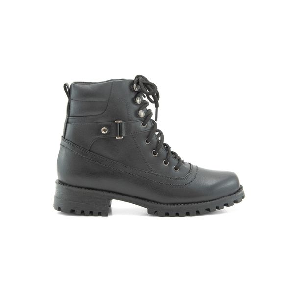 Coturno Feminino em Couro Tratorado Vermont Preto - Pegada Fashion e Conforto