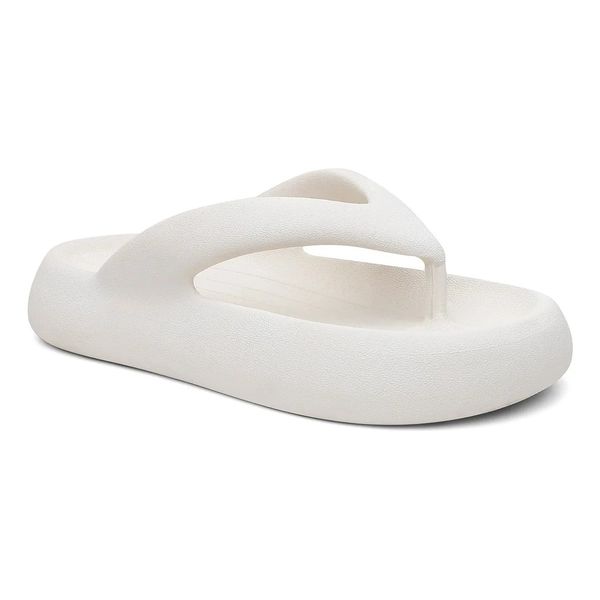 Chinelo De Dedo Nuvem Flatform Anatômico Plataforma Off White
