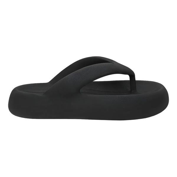 Chinelo De Dedo Nuvem Flatform Anatômico Plataforma Preto