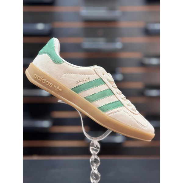 Tênis Adidas Gazelle Indoor Bege Com Verde