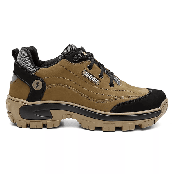 Tênis Desert Shelga Cano Baixo Biqueira PVC Nobuck Creme 