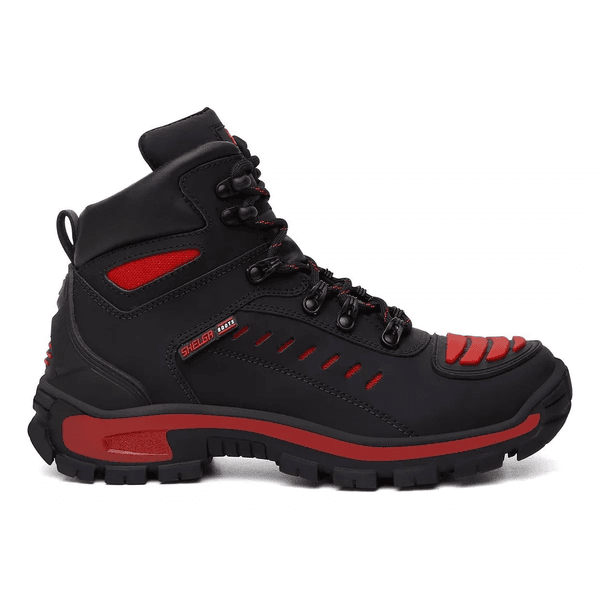 Botina Motoqueiro Shelga Palmilha Em Gel Resistente Original Vermelho