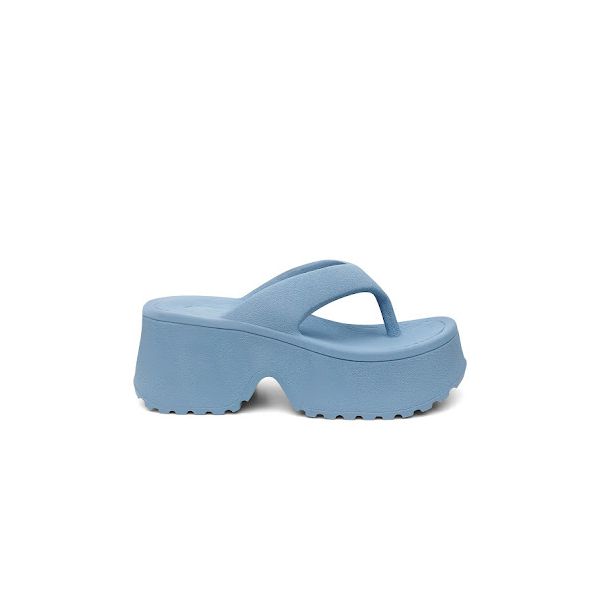 Tamanco Plataforma Feminina Chinelo Flatform Conforto – Azul