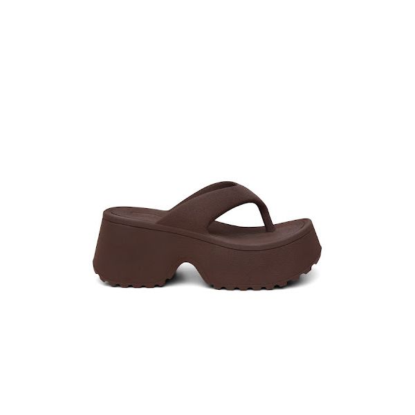 Tamanco Plataforma Feminina Chinelo Flatform Conforto – Marrom