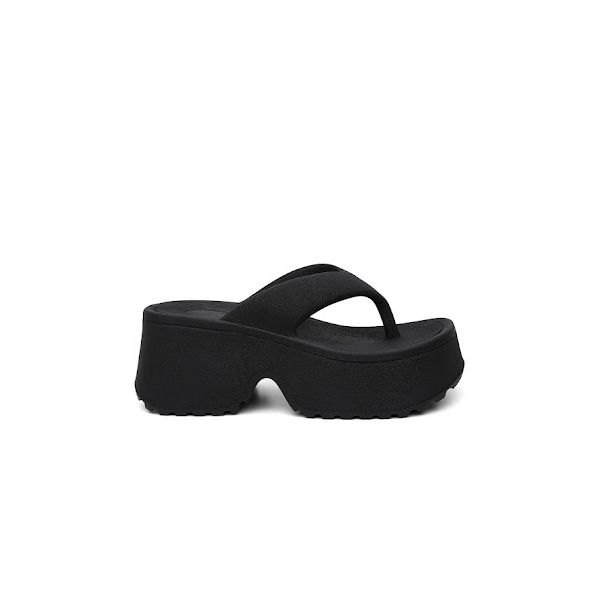 Tamanco Plataforma Feminina Chinelo Flatform Conforto – Preto