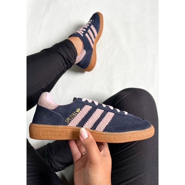 Tênis Casual Adidas Spezial Handball em Couro - Azul com Rosa