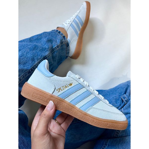 Tênis Casual Adidas Spezial Handball em Couro - Azul Claro e Azul