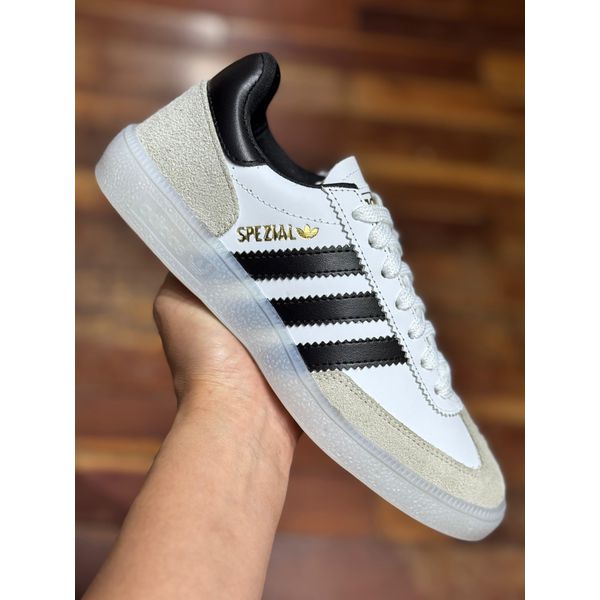 Tênis Casual Adidas Spezial Handball em Couro - White Black