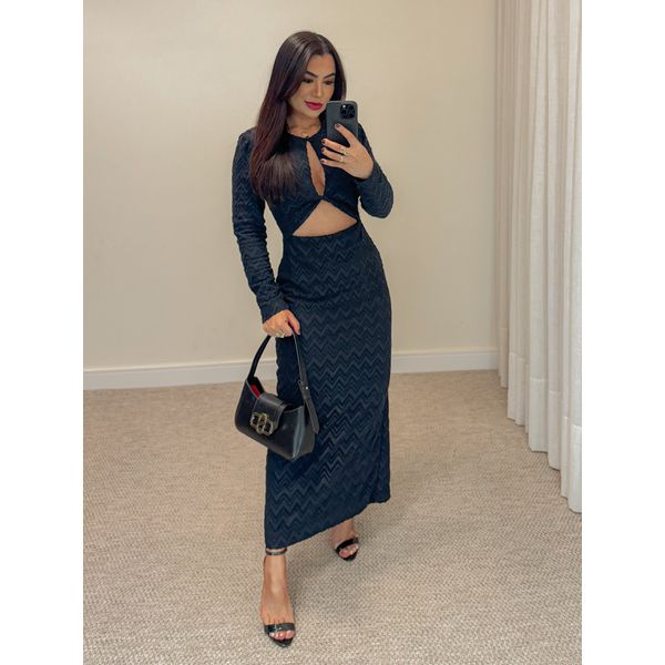 Vestido Manga Longa Amélia Preto