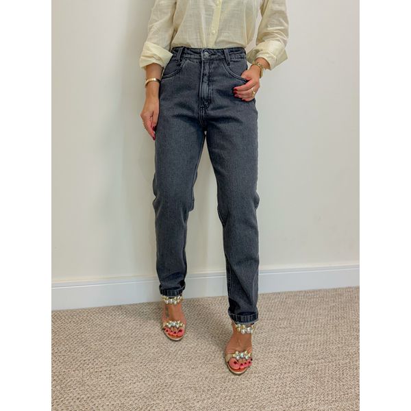 Calça Jeans Mom Black
