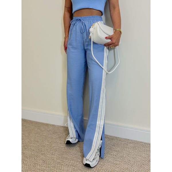 Calça Pantalona Listra Líbano Azul