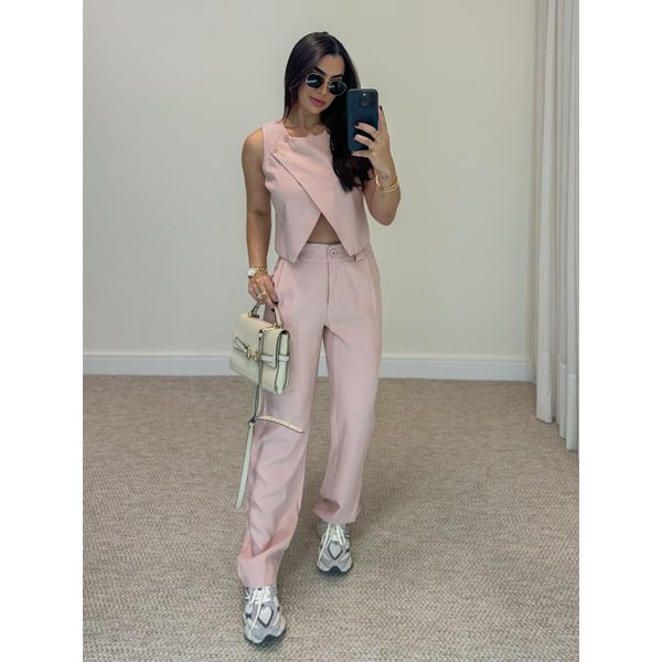 Conjunto Calça Filipinas Rosa Chá 