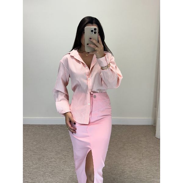Camisa Listrada Sabrina Rosa
