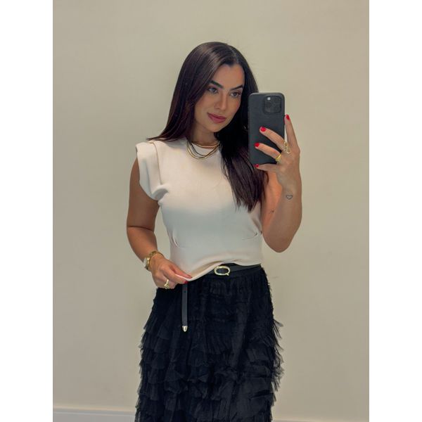 Blusa Tricot Muscle Tee Areia