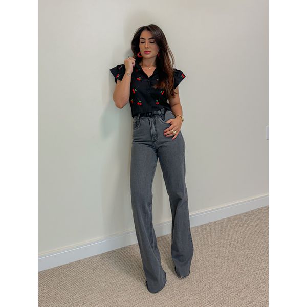 Calça Jeans Wide Leg Black