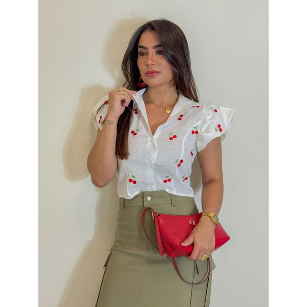Camisa Cereja Branco