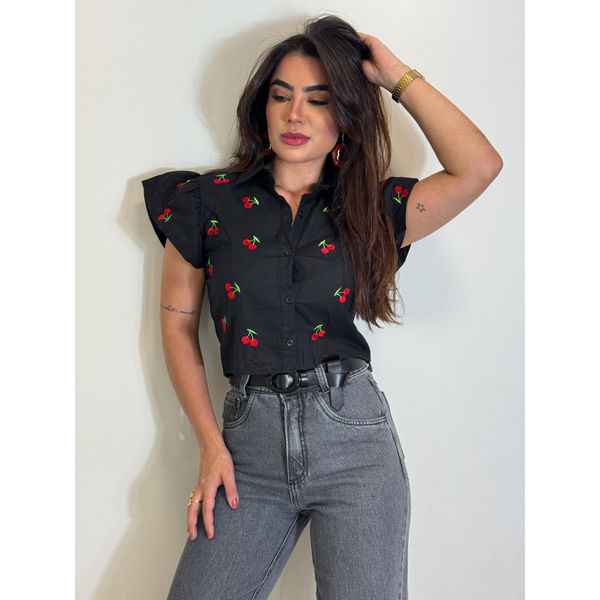 Camisa Cereja Preto
