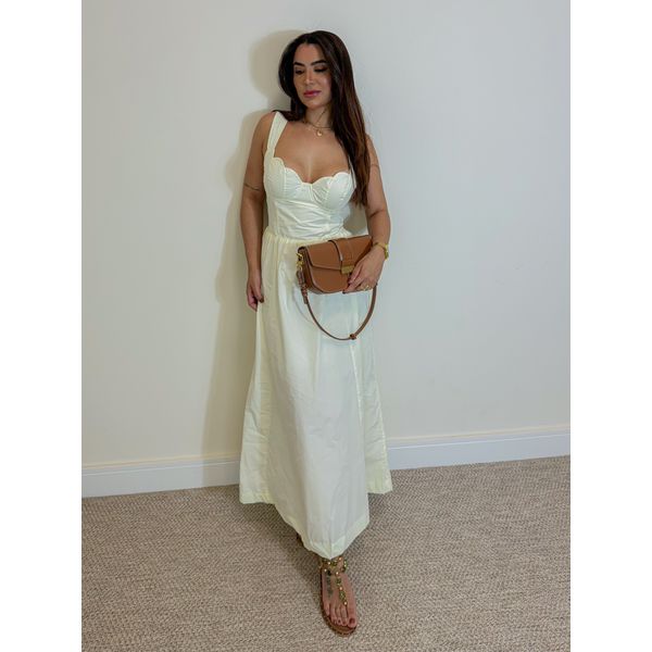 Vestido Meia Taça Florença Manteiga