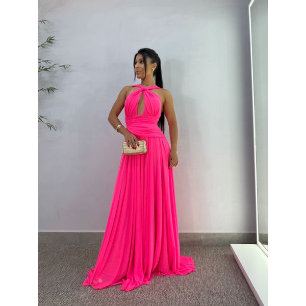 Vestido Festa Tule Rosa