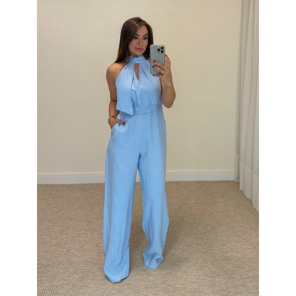 Macacão Gola Alta Barbara Azul