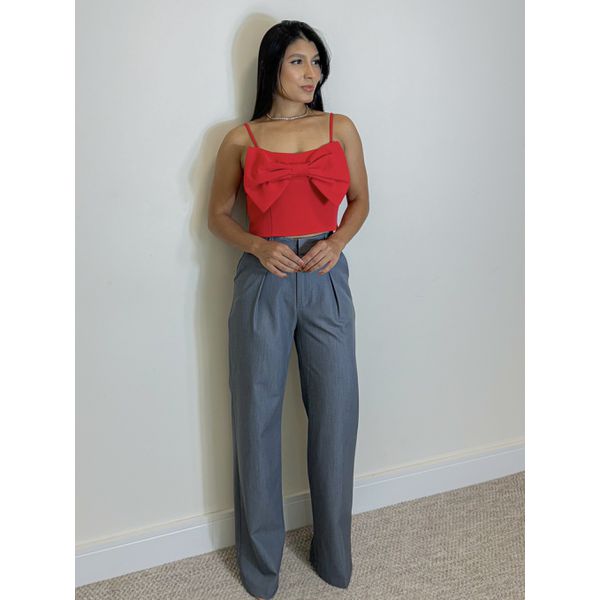 Calça Reta Premium Cinza