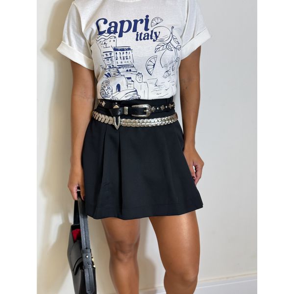 Short Saia Prega Preto