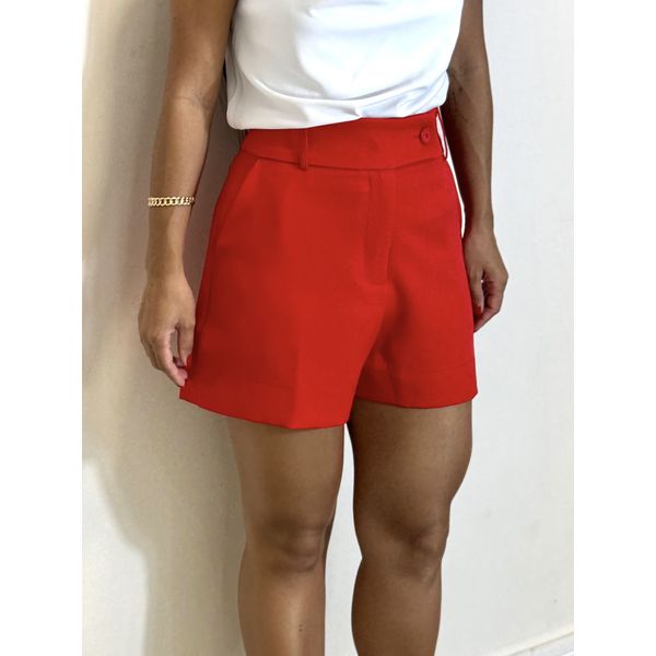 Short Alfaiataria Naty Vermelho