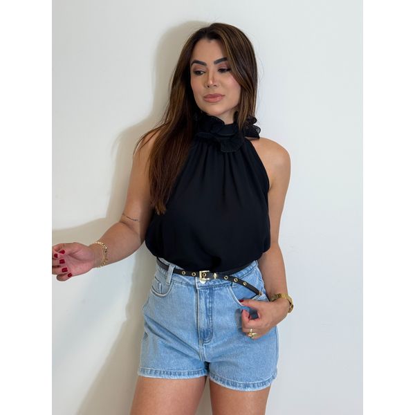 Blusa Chiffon Preto