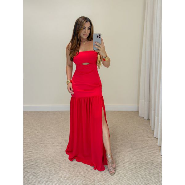 Vestido Midi Maia Vermelho
