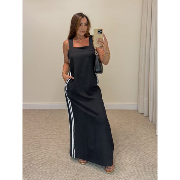 Vestido Midi Alça Elen Preto 