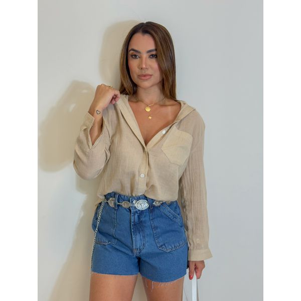 Camisa Viscolinho Cappuccino