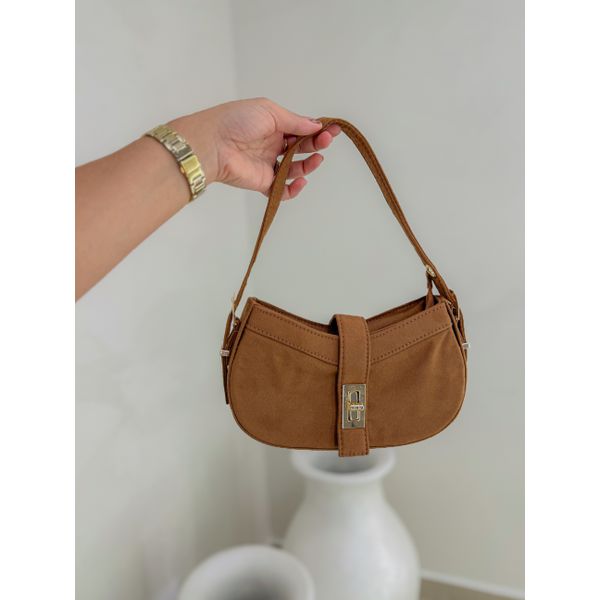 Bolsa Canoa Camurça Caramelo
