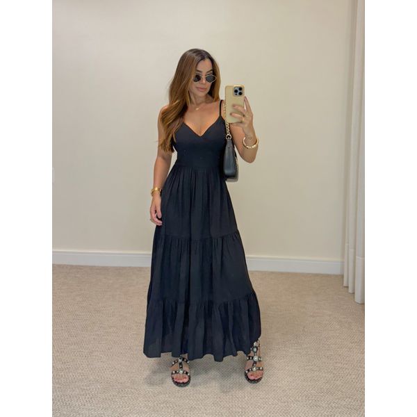 Vestido Midi Atenas Preto