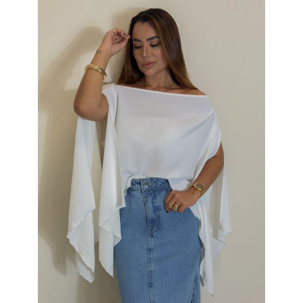 Blusa Capa Nicole Branco