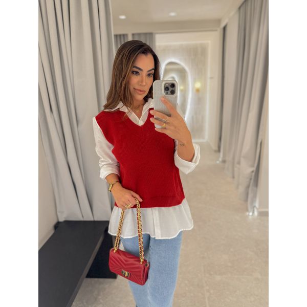 Suéter Camisa Vermelho