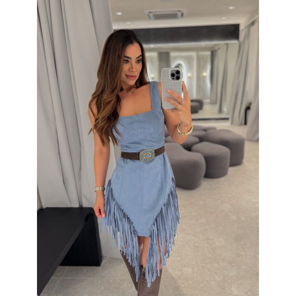 Vestido Franja Diana Azul